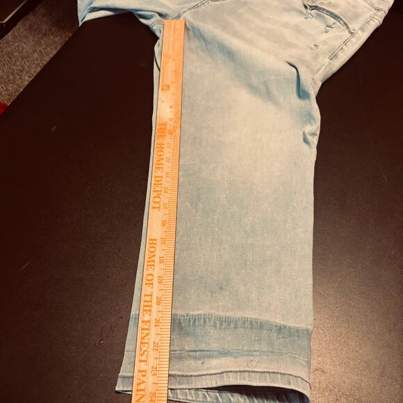 Women’s Time And Tru Straight Crop Pants Size 20 High Rise Blue Jeans Light Wash - Picture 5 of 6